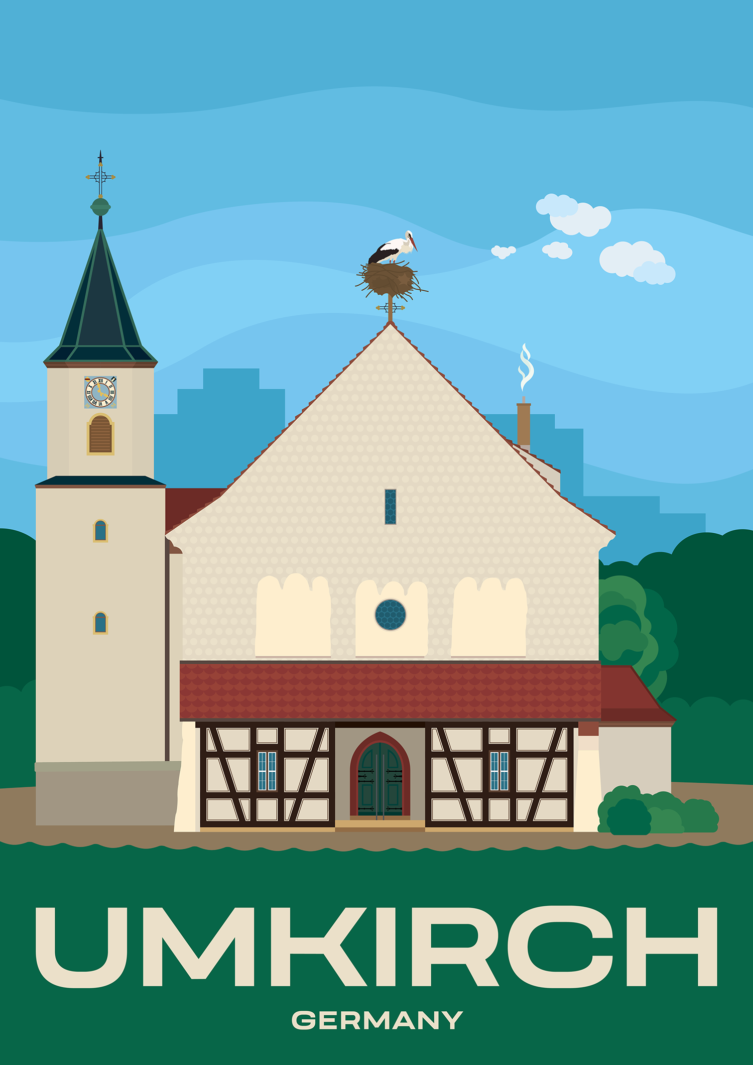 Umkirch L'église Mariä Himmelfahrt Kirch (église de l'Assomption de la Vierge Marie) à Umkirch près de Fribourg, en Allemagne.