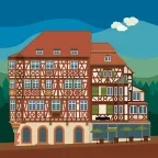 La Palmsches Haus à Mosbach, dans le Bade-Wurtemberg, l'une des plus belles maisons à colombages d'Allemagne.