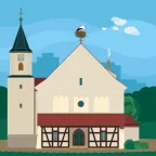 L'église Mariä Himmelfahrt Kirch (église de l'Assomption de la Vierge Marie) à Umkirch près de Fribourg, en Allemagne.