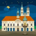 Das Alte Rathaus mit den Statuen „Magdeburger Roland“ und „Magdeburger Reiter“ in Magdeburg, Deutschland.