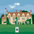 One of many statues in front of Anglesey Abbey in Lode, Cambridgeshire.