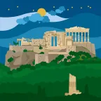 The ruins of the ancient Acropolis tower over the city of Athens in Greece.