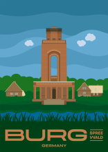 The Bismarckturm (Bismarck Tower) on the Schlossberg in Burg/Spreewald, Brandenburg.