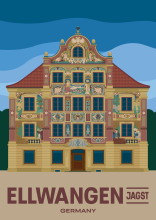 The former ‘Schwarzer Adler’ inn in Ellwangen an der Jagst, Germany.
