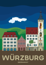 The town hall in Würzburg, known as Grafeneckart, in Bavaria, Germany.