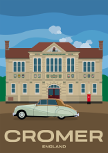 Das alte Rathaus in Cromer, einer Küstenstadt in Norfolk, England.