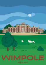 Wimpole Eine Schafherde weidet vor Wimpole Hall in Cambridgeshire, England.