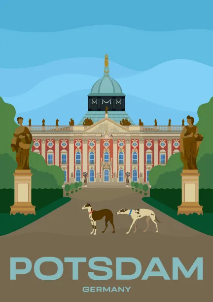 The New Palace (Neues Palais) in Sanssouci park in Potsdam, Germany.