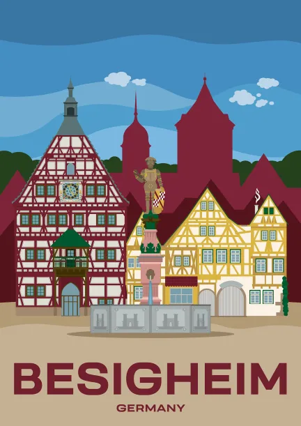 La belle ville historique à colombages de Besigheim, dans le Bade-Wurtemberg, en Allemagne.
