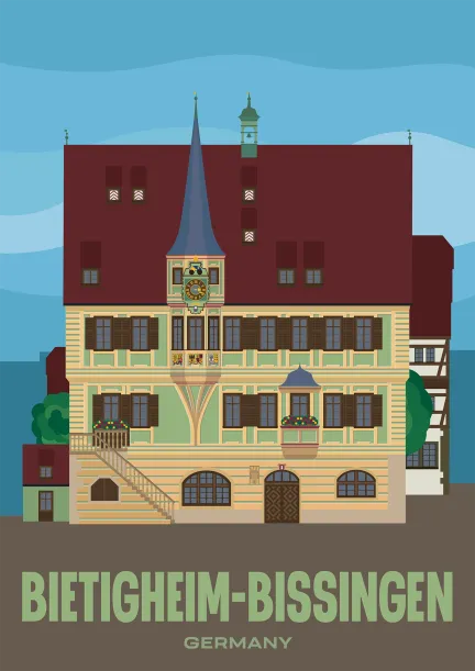 Das 1507 erbaute Rathaus von Bietigheim-Bissingen in Baden-Württemberg, Deutschland.