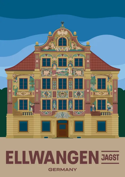The former ‘Schwarzer Adler’ inn in Ellwangen an der Jagst, Germany.