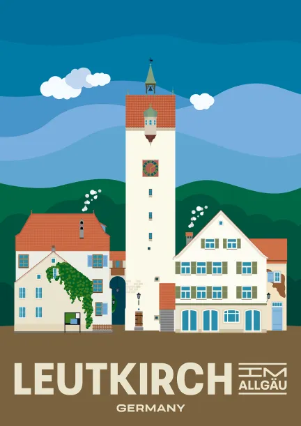 The Bockturm tower at the Gänsbühl in Leutkirch in Baden-Württemberg, Germany.