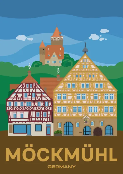 Burg Möckmühl thront über der Altstadt von Möckmühl mit dem spektakulären Fachwerk-Rathaus.