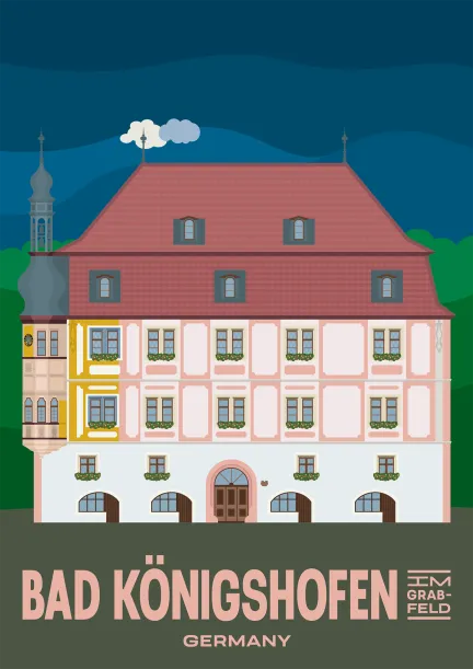 The historic town hall of Bad Königshofen in Bavaria, Germany.