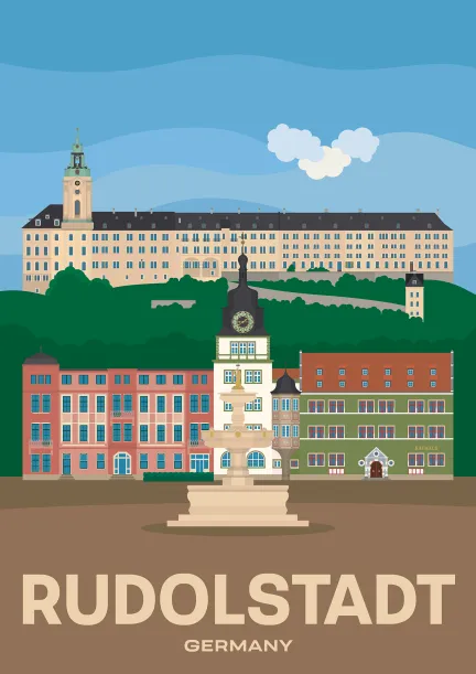 Rudolstadt Le château de Heidecksburg qui surplombe la place du marché de Rudolstadt en Thuringe.