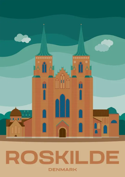 Le site du patrimoine mondial de l'UNESCO la cathédrale de Roskilde à Roskilde, au Danemark.