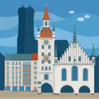 L'ancien hôtel de ville de style gothique tardif à Munich, en Allemagne.
