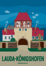 The old upper city gate of Lauda-Königshofen, Germany.