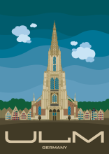 Ulm Minster, the tallest church in the world, in Ulm, Germany.