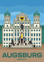 The Augustusbrunnen in front of the town hall of Augsburg, Germany.