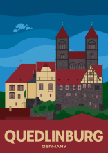 Die Burg und die Stiftskirche St. Servatius auf dem Schlossberg in Quedlinburg.