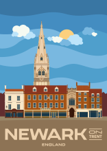 The market square of Newark-on-Trent in Nottinghamshire, England.