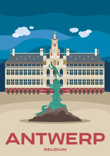 L'Hôtel de ville d'Anvers, en Belgique.