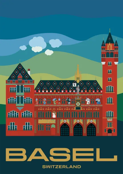 The Roothuus (Basel Town Hall) in Basel, Switzerland.