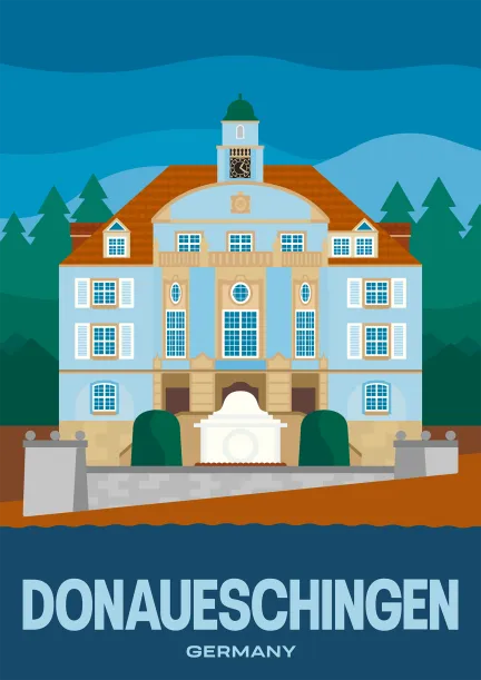 La mairie bleue de Donaueschingen, Allemagne.