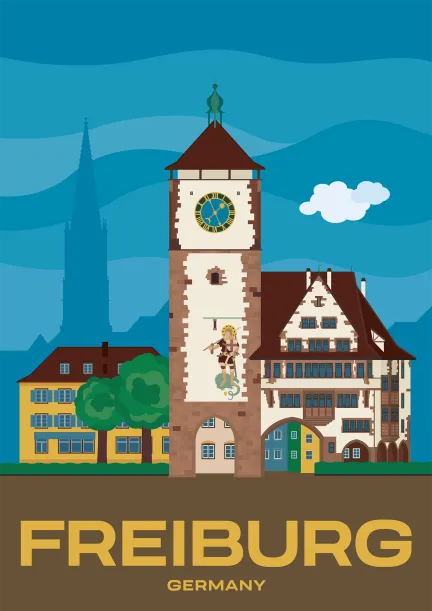 La Schwabentor, une ancienne porte de la ville de Fribourg dans le Bade-Wurtemberg, Allemagne.