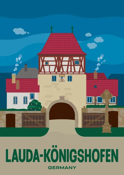 The old upper city gate of Lauda-Königshofen, Germany.