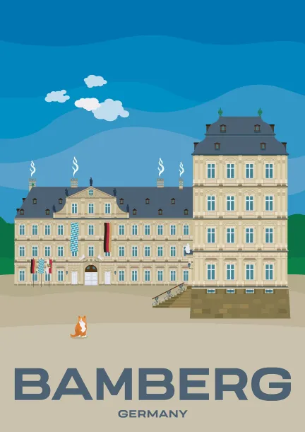 The New Residence, the former prince-bishop’s residence on the Domberg in Bamberg, Germany.