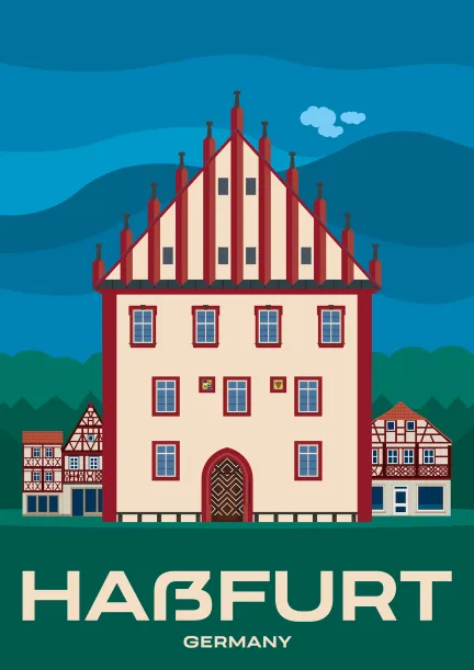The old town hall on the market square in Haßfurt, Germany.