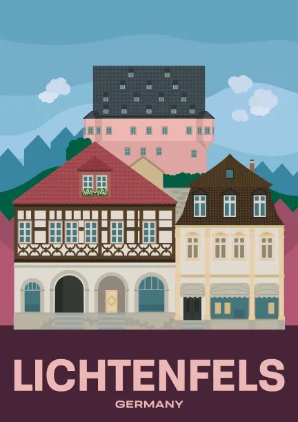The Old Town with the Stadtschloss of Lichtenfels in Bavaria, Germany.