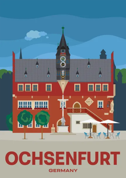 The town hall of Ochsenfurt in Bavaria, Germany.