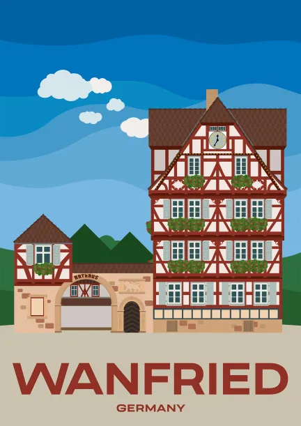 The historic town hall of the town of Wanfried in Hesse, Germany.