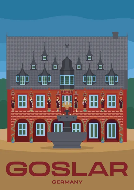 The opulent former guildhouse “Kaiserworth” in Goslar, Germany.
