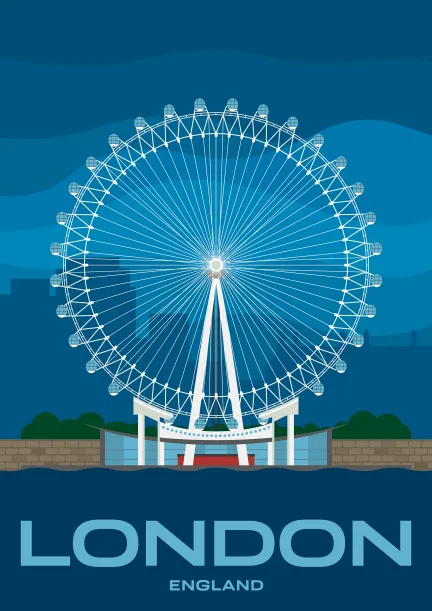 Le London Eye est une grande roue mise à Londres, en Anglettere.