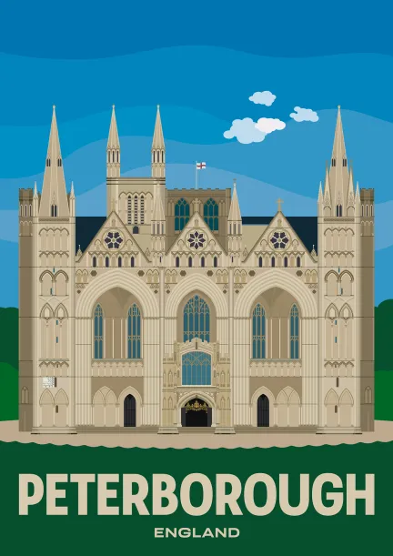 L'église cathédrale historique de St Peter, St Paul et St Andrew avec sa nef normande à Peterborough, en Angleterre.