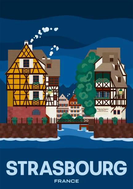 La Petite France, part of the Grand Île in Strasbourg, France.