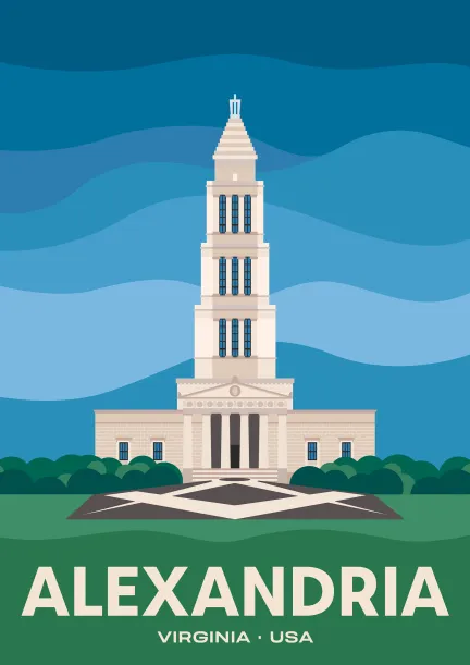 Le George Washington Masonic National Memorial à Alexandria, USA.
